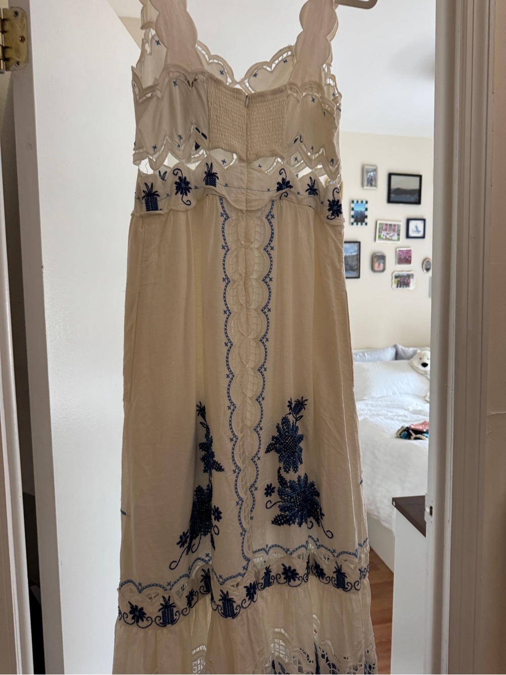 Farm Rio Embroidered Linen Blend Midi Dress - Picture 12 of 15